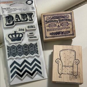 Fiskars Rubber Baby & Vintage Design Stamp Set